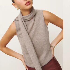 Reformation Taupe Sleeveless Sweater